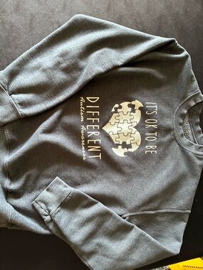 It's OK To Be Different Gray Crewneck Sweatshirt - Autism Awareness